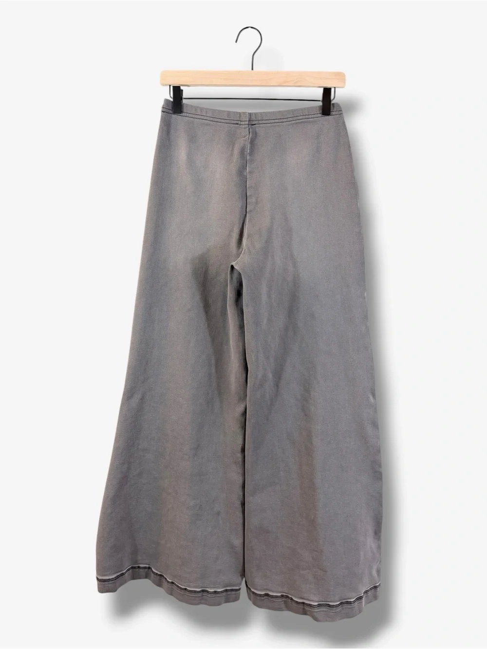 DO by Dee Ocleppo Anna Wide Leg Pull On Jeans S Vintage Black Gray Minimalist